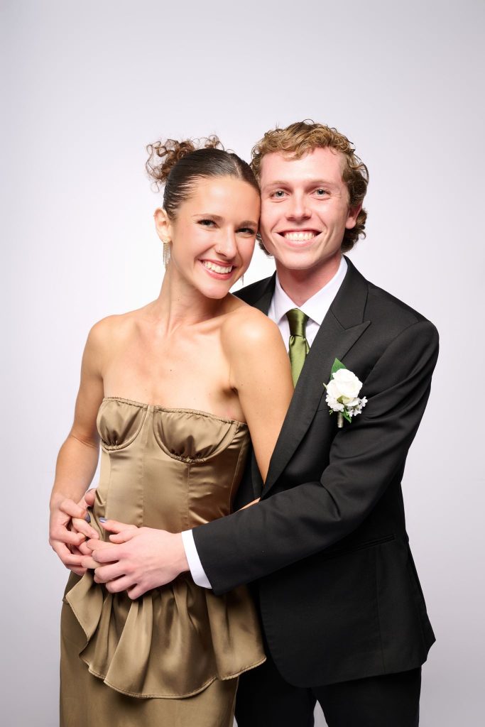 Wedding guest portrait on a white seamless backdrop at Andrea and Hugh's wedding