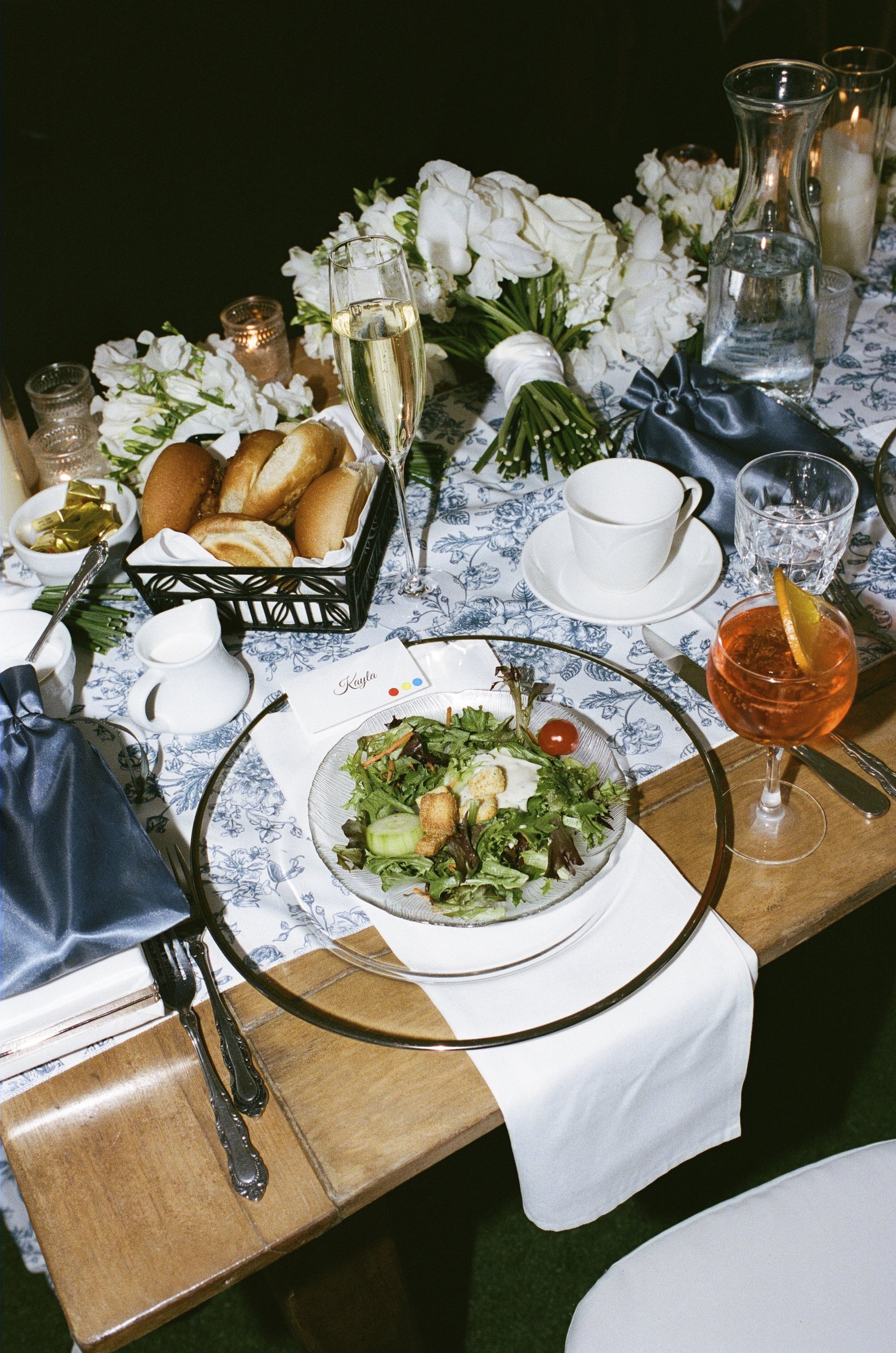 A place setting at dinner