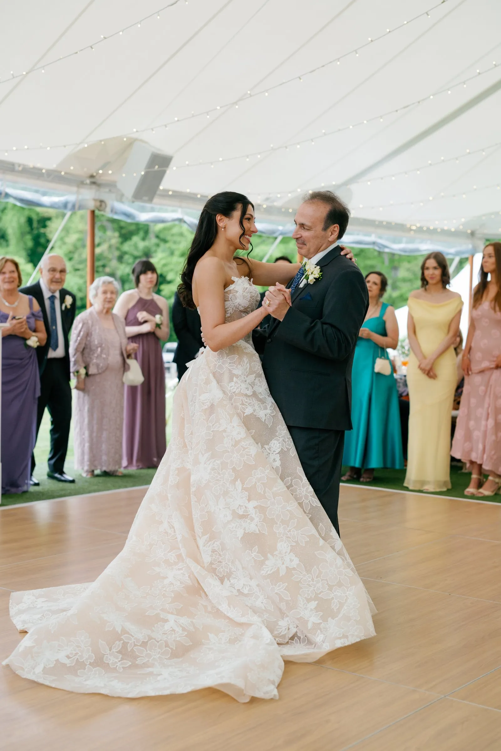 Kayla dancing with her father